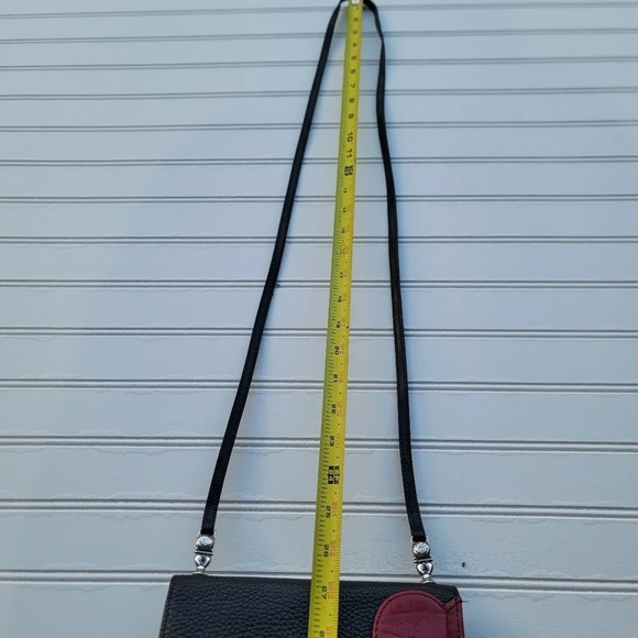 Brighton CUPID Black Leather Red Heart Bag Cross Body Purse Handbag Wallet - Picture 7 of 14